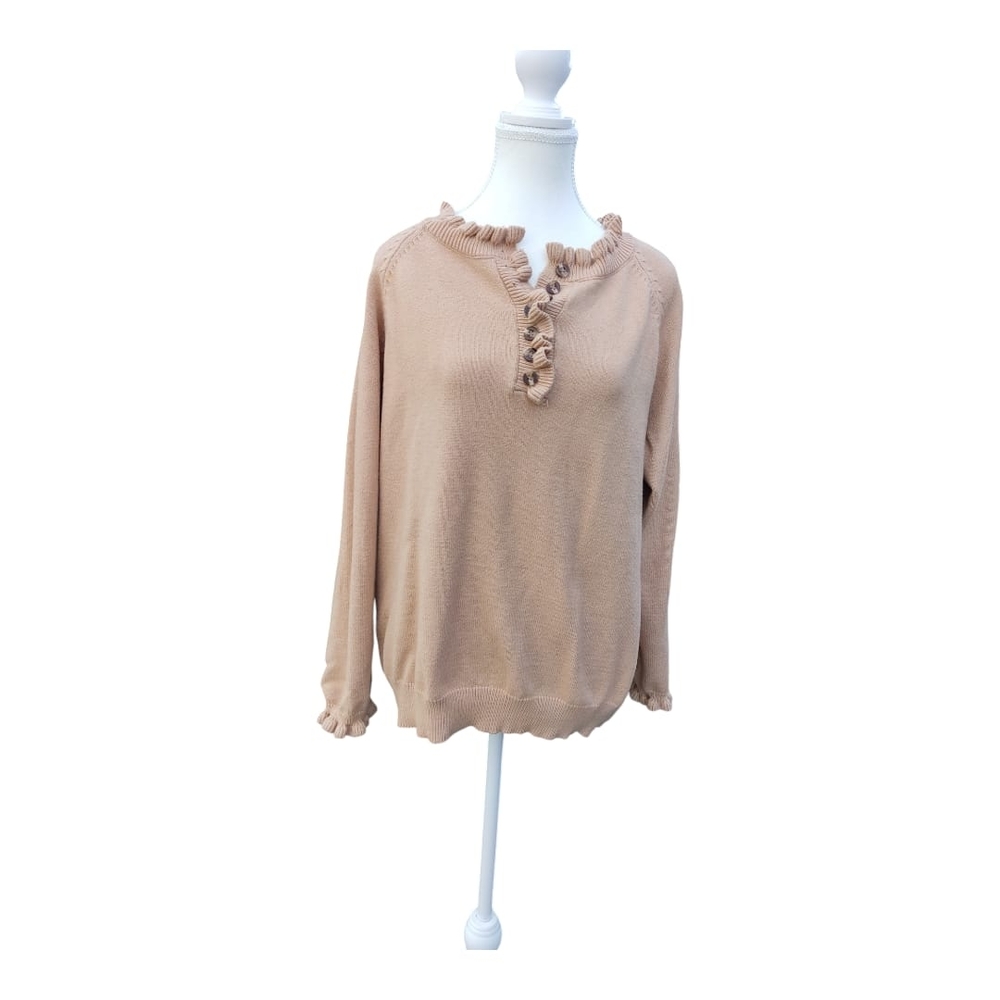 BTFBM Tan Ruffle Sweater - Picture 2 of 5